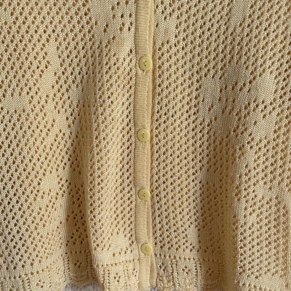 Kathie Lee Collection Light Yellow Knit Cardigan - Picture 5 of 5